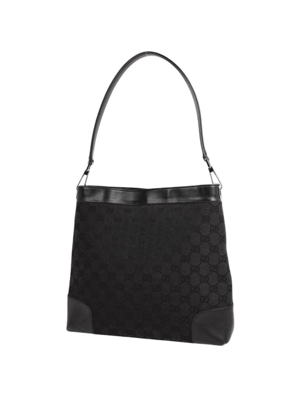 Gucci Shoulder Bag GG Pattern Canvas Black